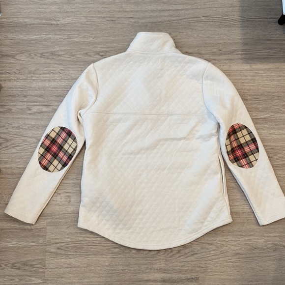 Cream Quilted Plaid Pullover | Size Small - Picture 4 of 6